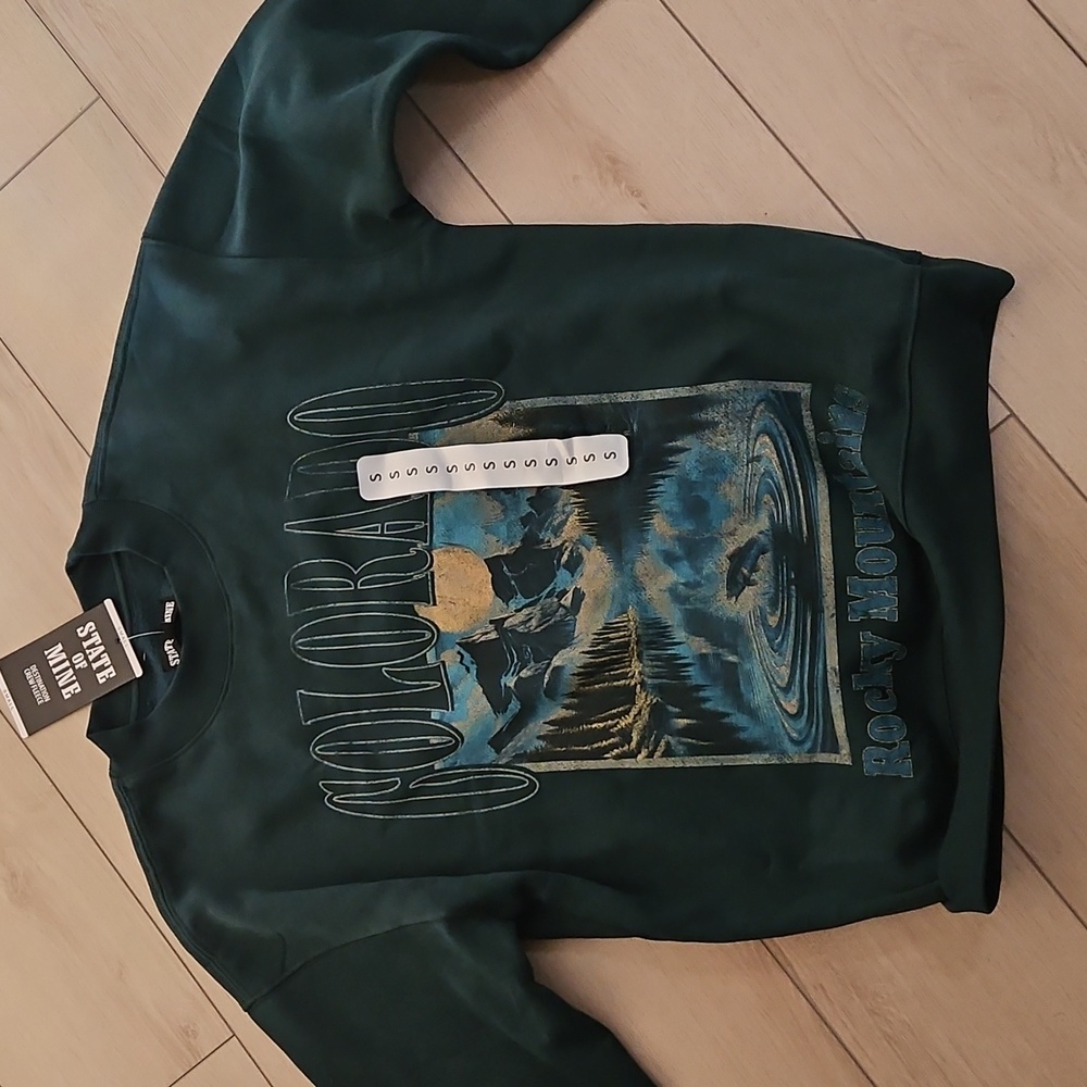 State of Mind Black Colorado Graphic Crewneck Sweater